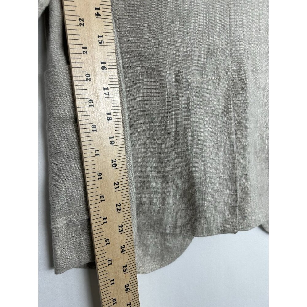 Karen Kane Jacket Women's S Beige Heather Linen Button Front Minimalist Capsule - Picture 4 of 11